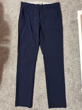 Tailor Vintage Mens Navy Slim Fit Comfort Stretch Waist Dress Pant 32x32